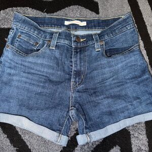 Levi's Dark Blue Jean Shorts for Women